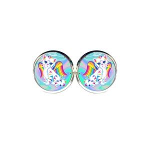 Angel Cat Earrings - Rainbow